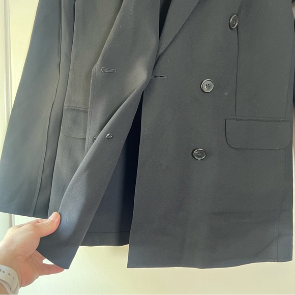New! COMMANDO Lux Anti Wrinkle Neoprene CEO Double Breasted Blazer Black Small - Picture 7 of 15